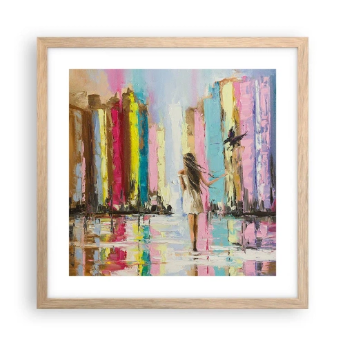 Pôster com moldura de carvalho claro - Segue-me - 40x40 cm