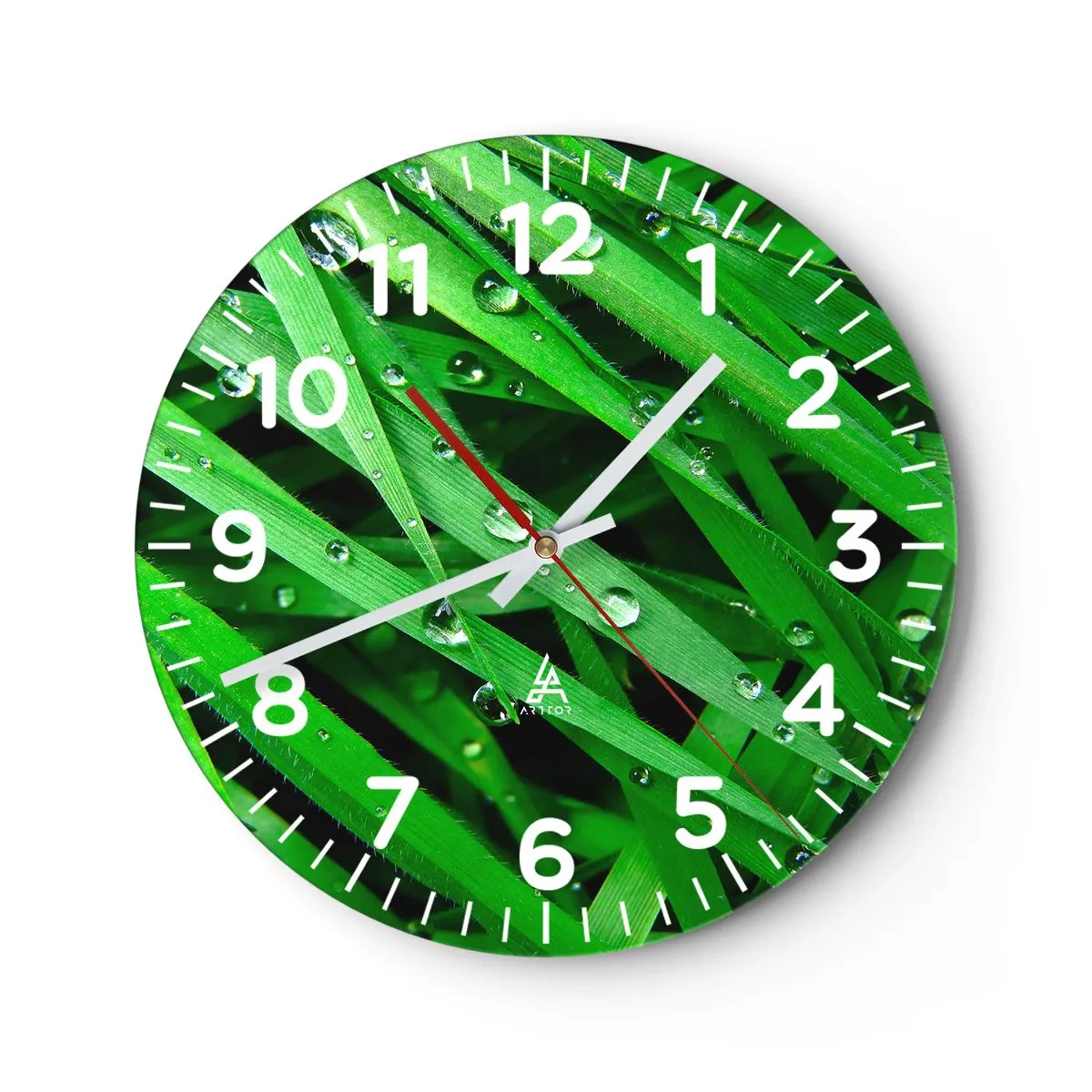 Relógio de parede - Relógio em vidro - Jogue no verde - 40x40 cm