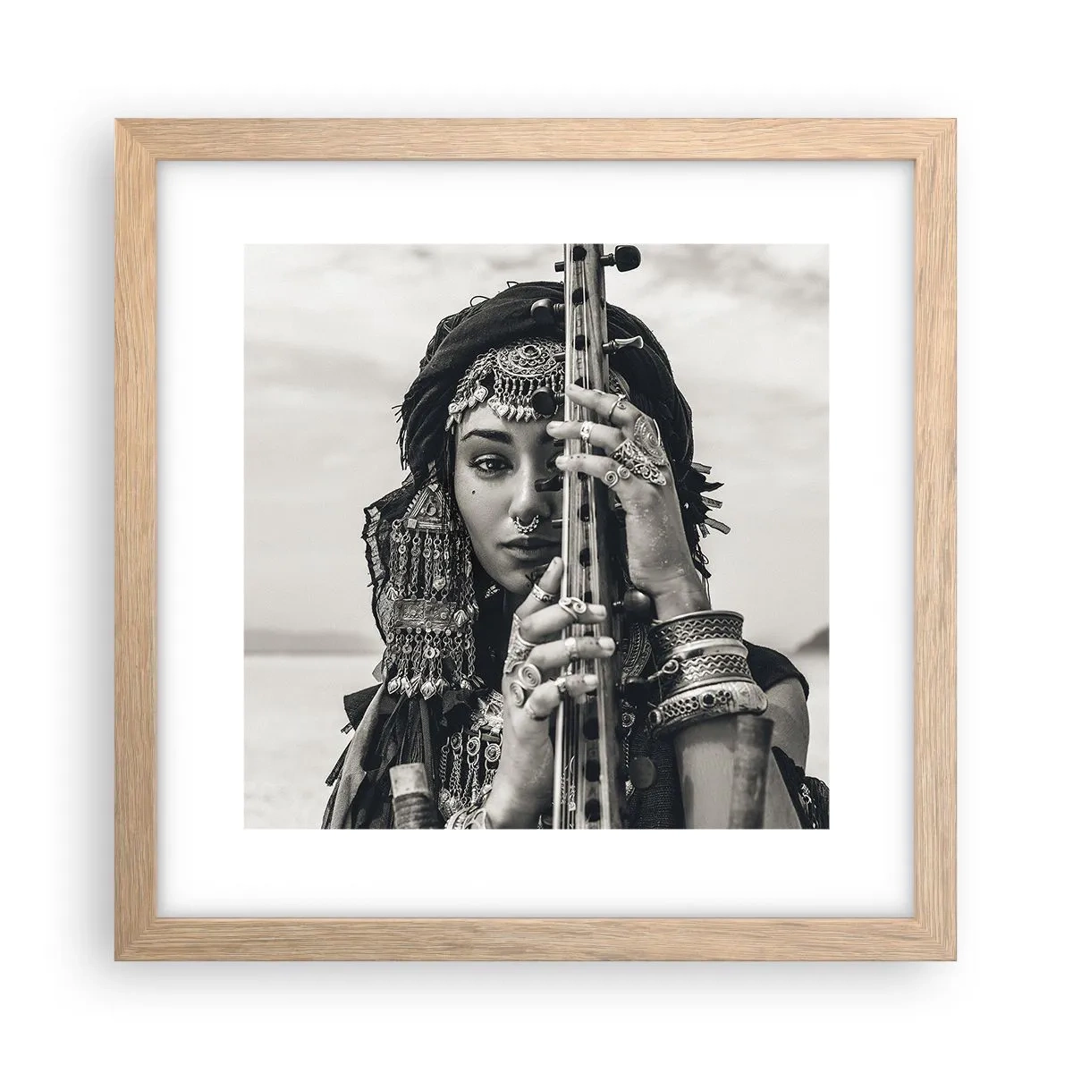 Pôster com moldura de carvalho claro - A própria música oriental - 30x30 cm