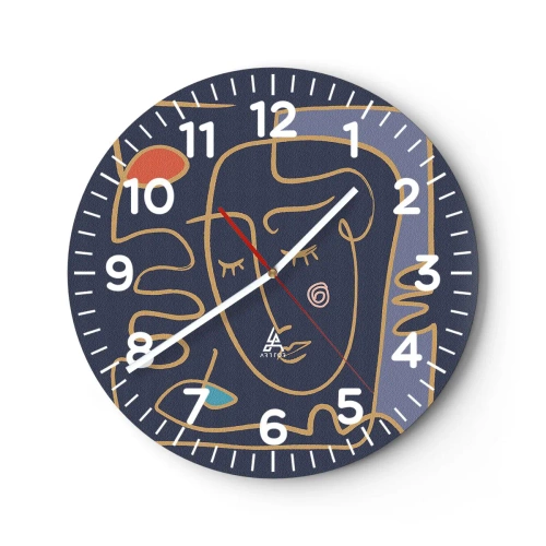 Relógio de parede - Relógio em vidro - Nos pensamentos - 30x30 cm