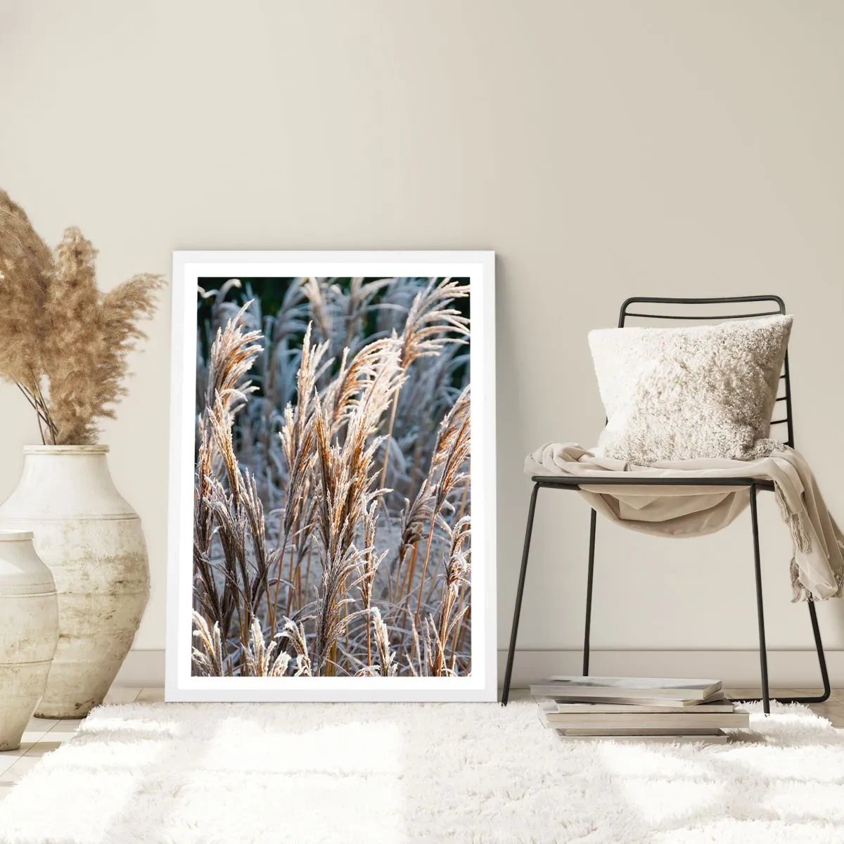 Pôster em moldura branca - Decorado com a geada - 50x70 cm