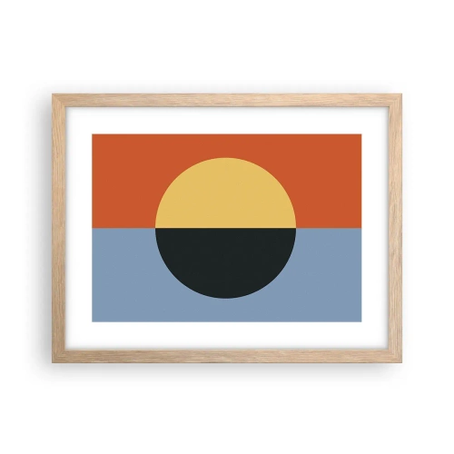 Pôster com moldura de carvalho claro - Composição do calor e do frio - 40x30 cm