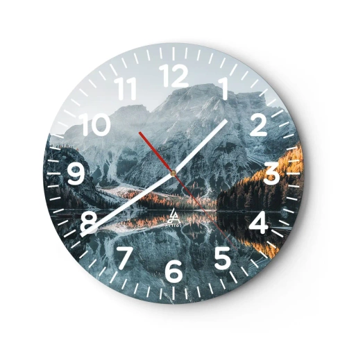 Relógio de parede - Relógio em vidro - Paisagem espelhada - 30x30 cm