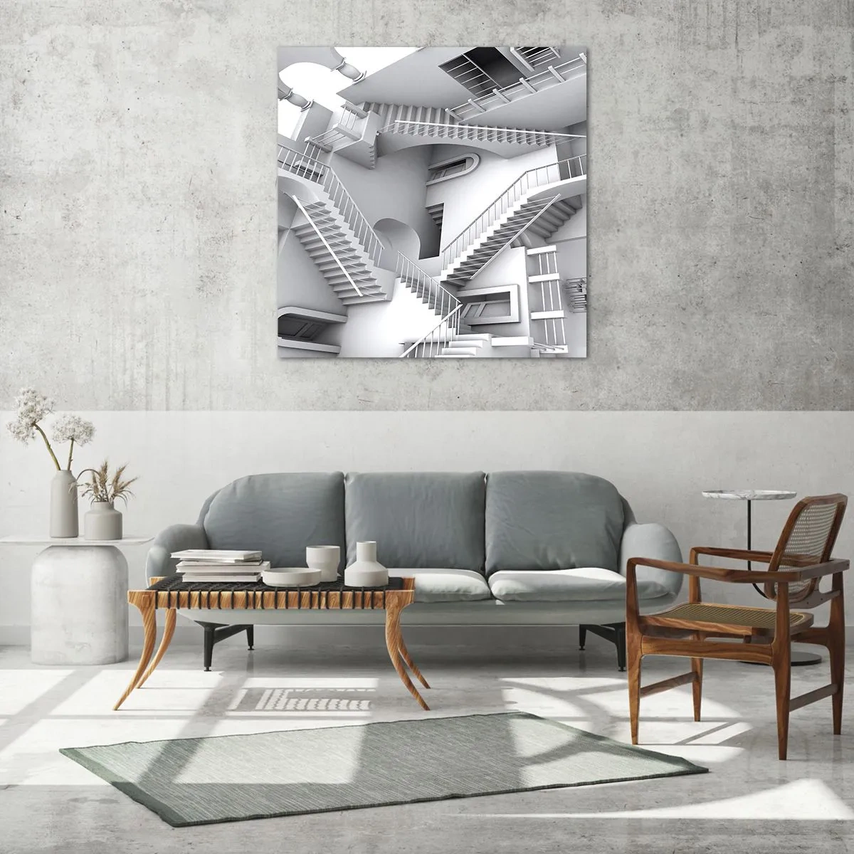 Quadro em vidro - Paradoxos do espaço - 60x60 cm