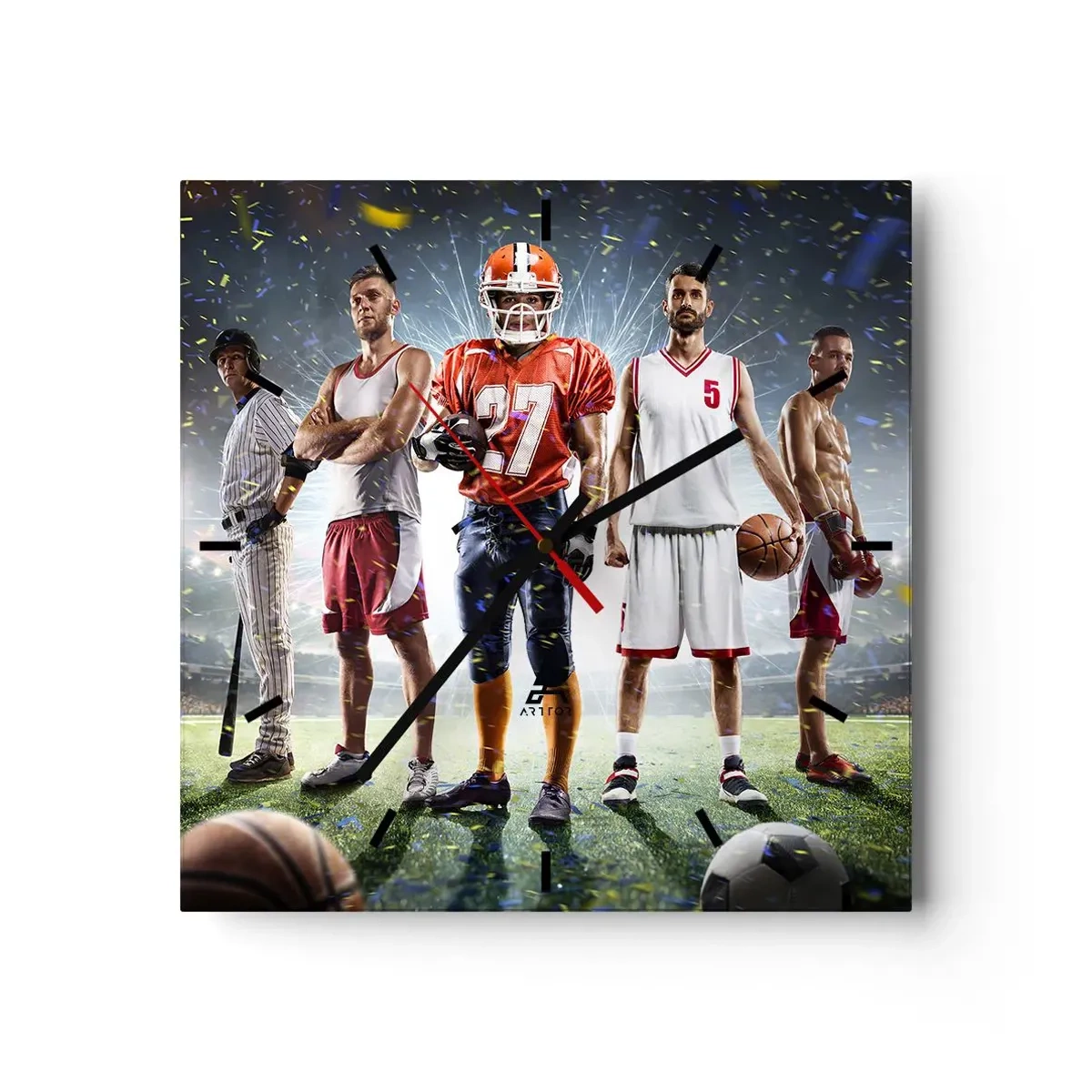 Relógio de parede - Relógio em vidro - Gladiadores dos campos - 30x30 cm