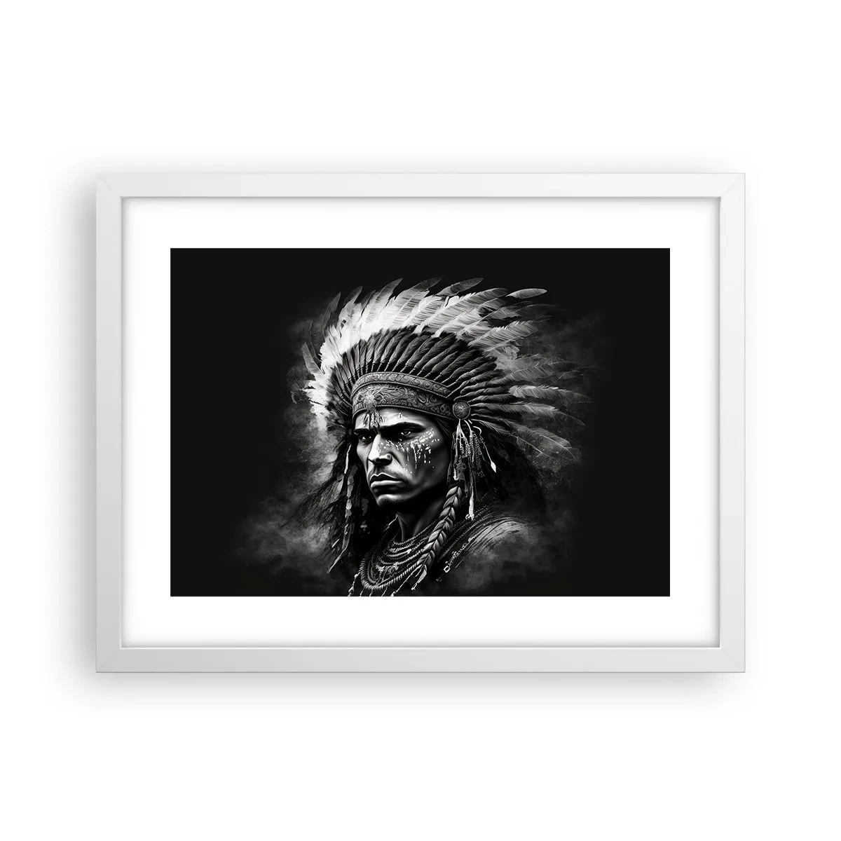 Pôster em moldura branca - Um líder e um guerreiro - 40x30 cm