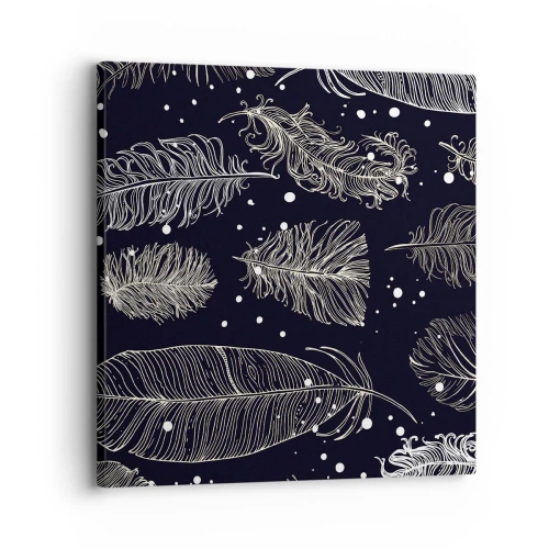 Quadro em tela - Rendas de penas - 30x30 cm