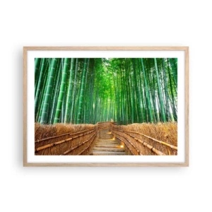 Pôster com moldura de carvalho claro - A essência da natureza asiática - 70x50 cm