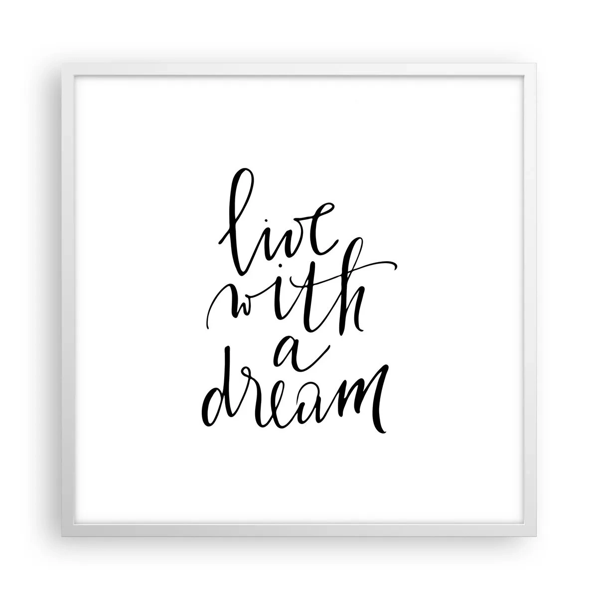 Pôster em moldura branca - Of course - 60x60 cm