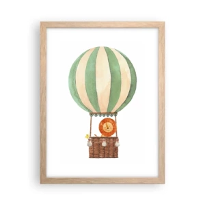 Pôster com moldura de carvalho claro - As viagens de Leon - 30x40 cm