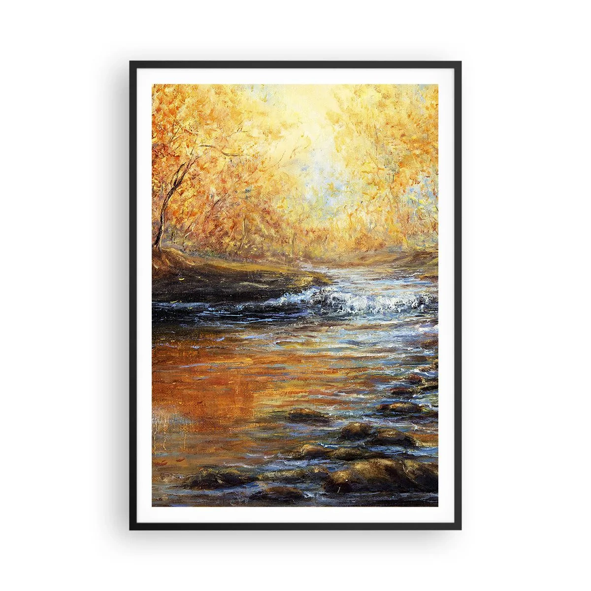 Pôster com moldura preta - Riacho Dourado - 70x100 cm