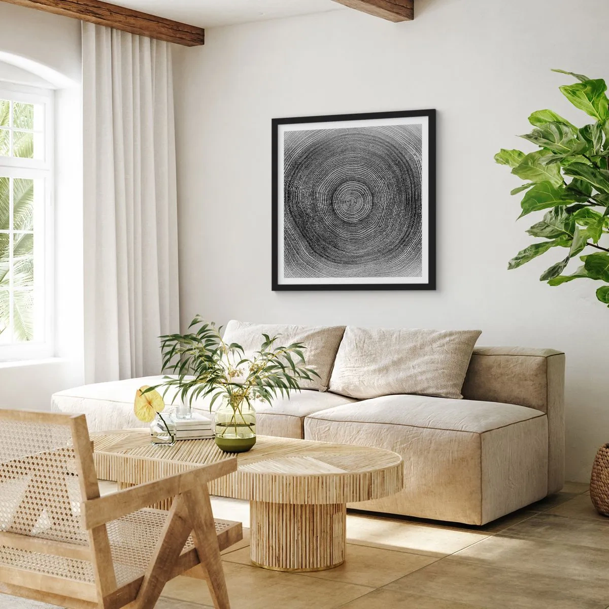 Pôster com moldura preta - Sinal dos tempos - 50x50 cm