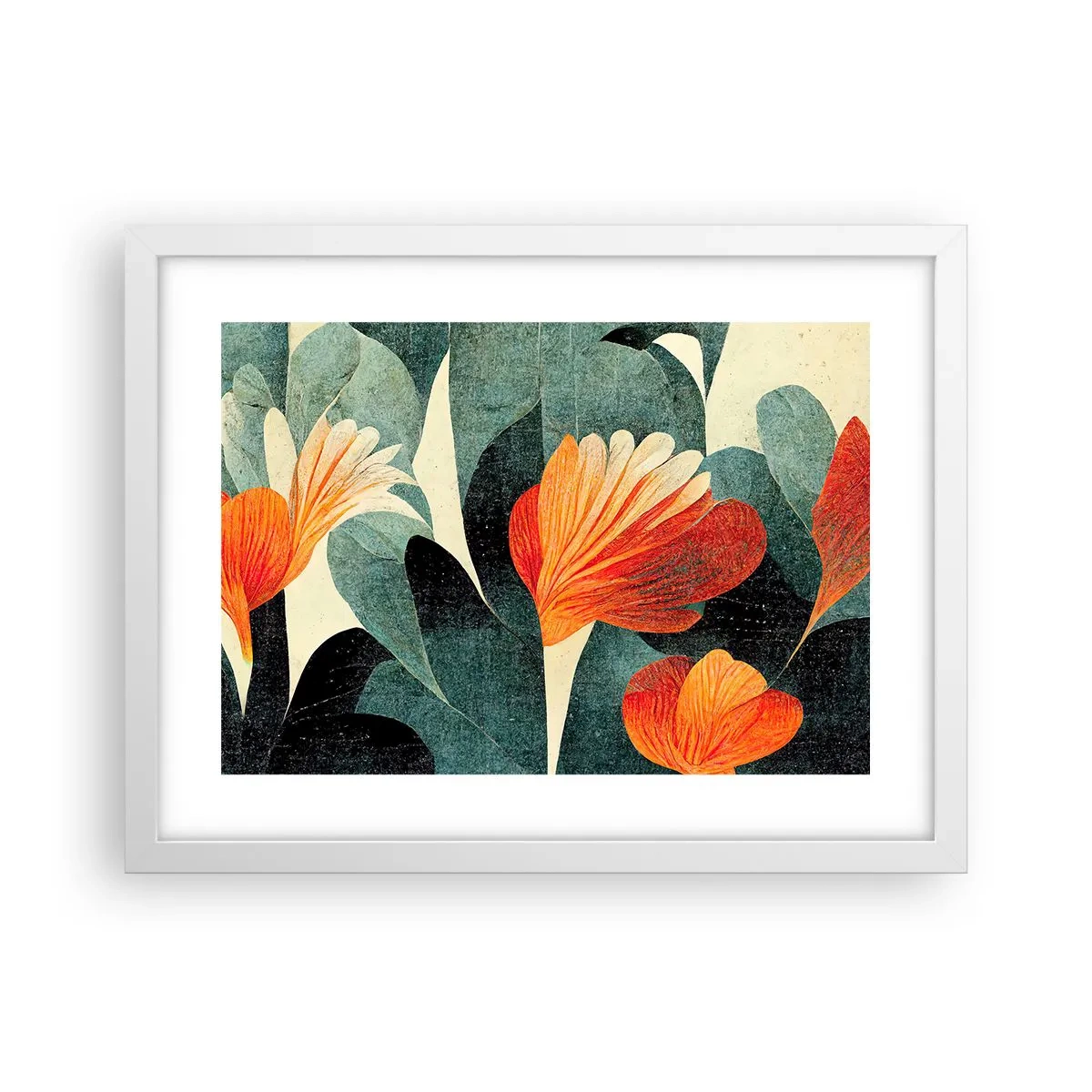 Pôster em moldura branca - O calor dos trópicos e o frescor da vegetação - 40x30 cm