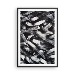 Pôster com moldura preta - Abstração no espírito industrial - 61x91 cm