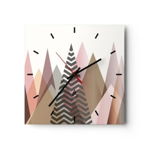 Relógio de parede - Relógio em vidro - Vista piramidal - 40x40 cm