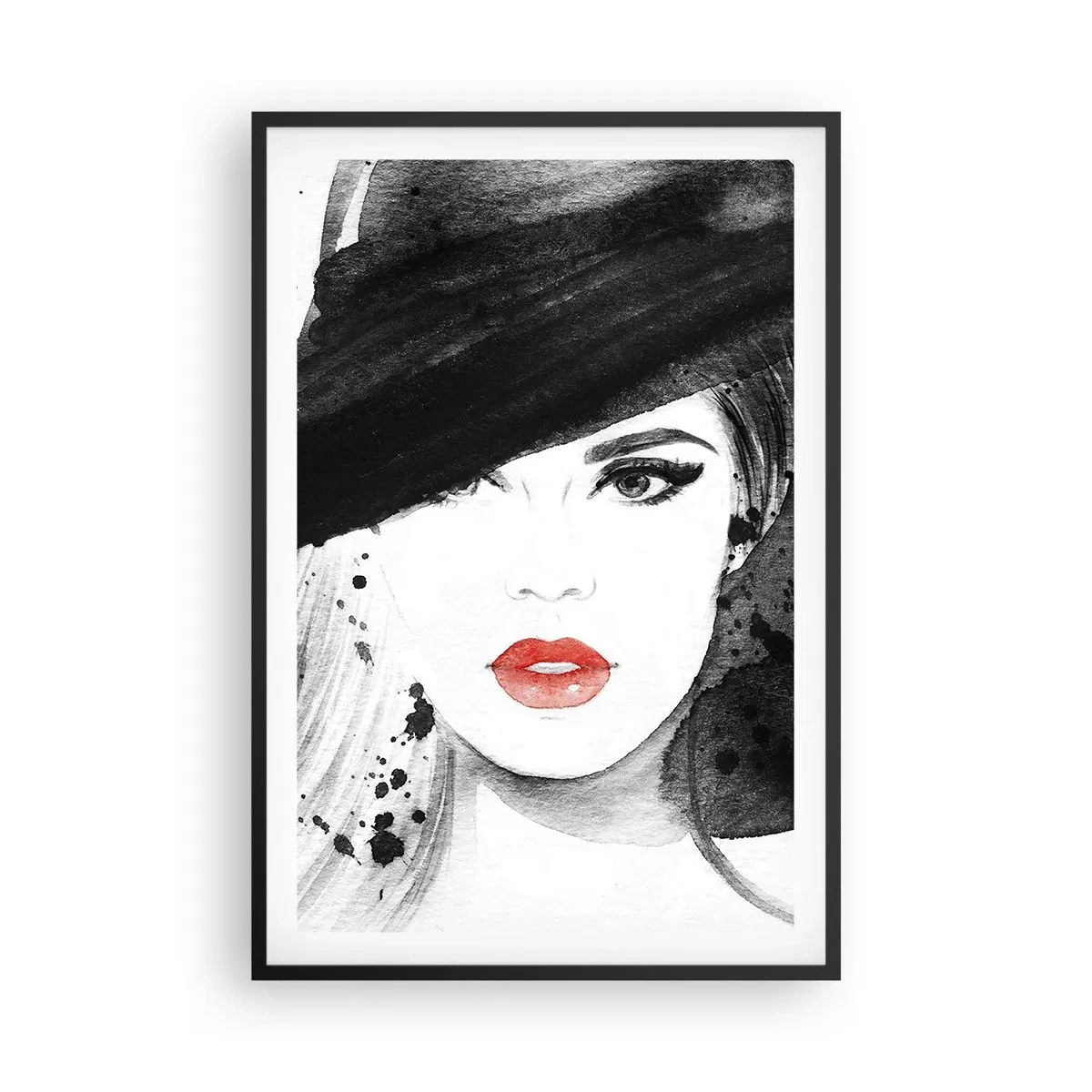 Pôster com moldura preta - Dama de Preto - 61x91 cm