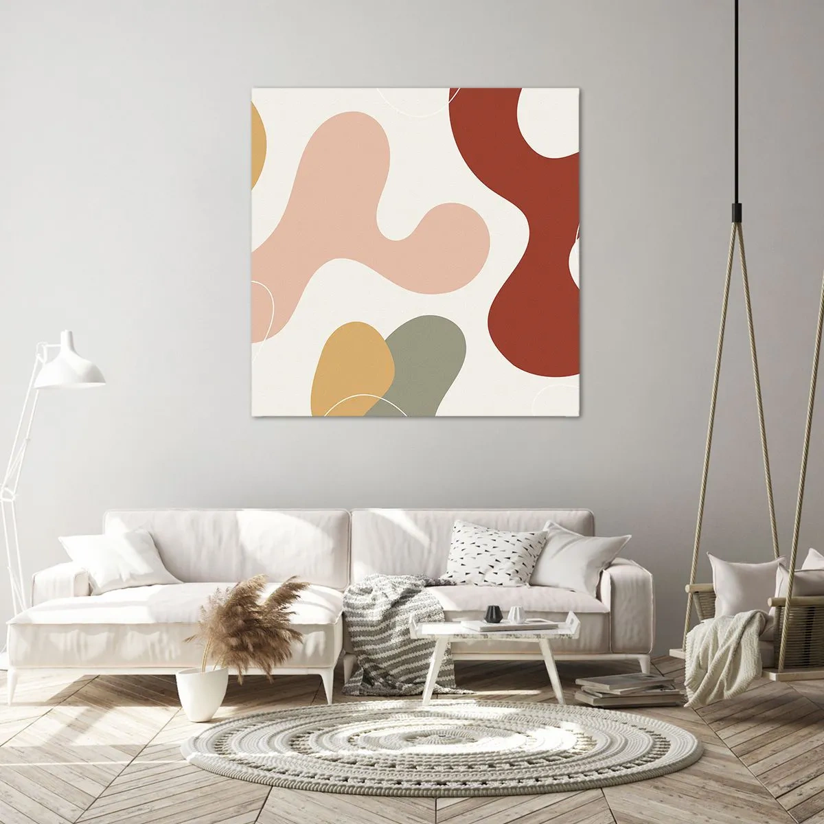 Quadro em tela - Ziguezagues ornamentais - 60x60 cm