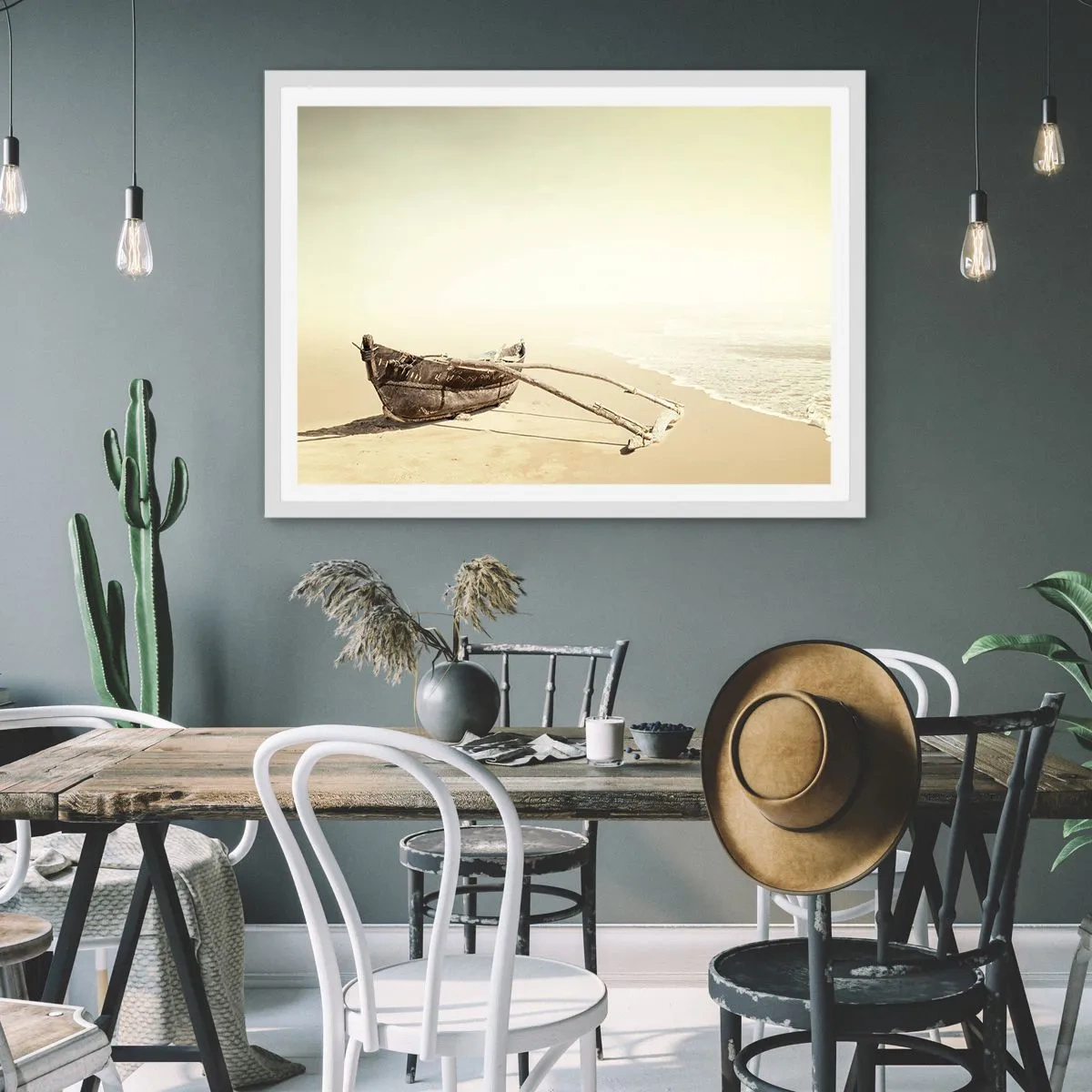 Pôster em moldura branca - Memória dos mares do sul - 70x50 cm