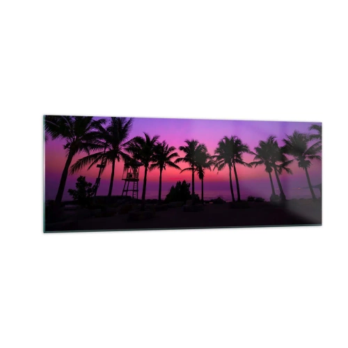 Quadro em vidro - Uma noite sob as palmeiras - 140x50 cm