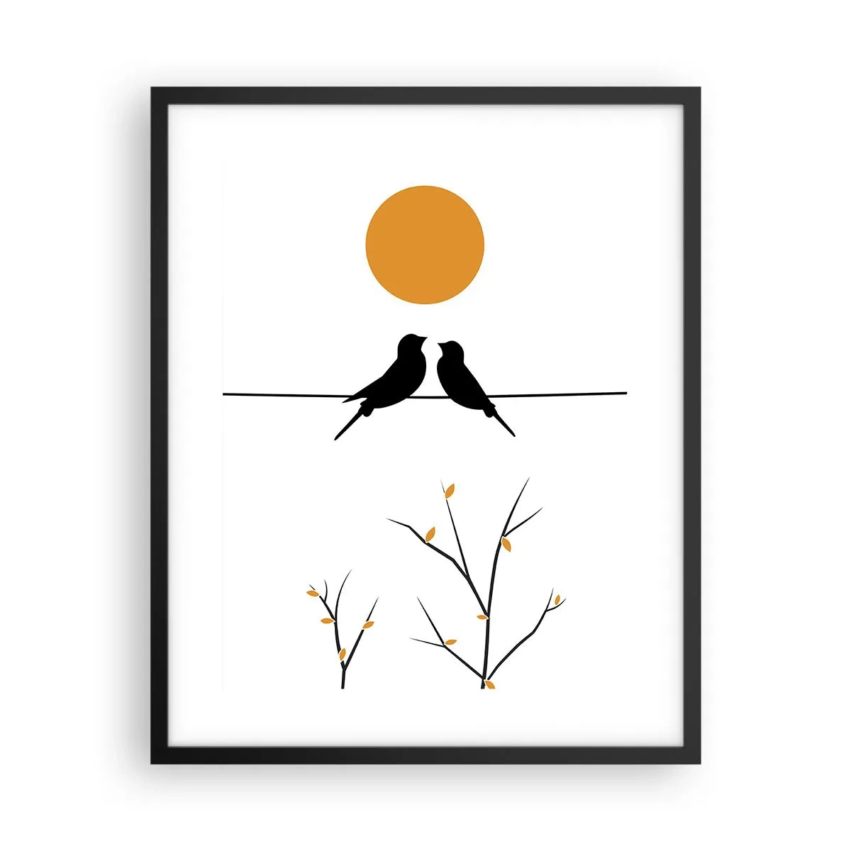 Pôster com moldura preta - A noite dos rouxinóis - 40x50 cm