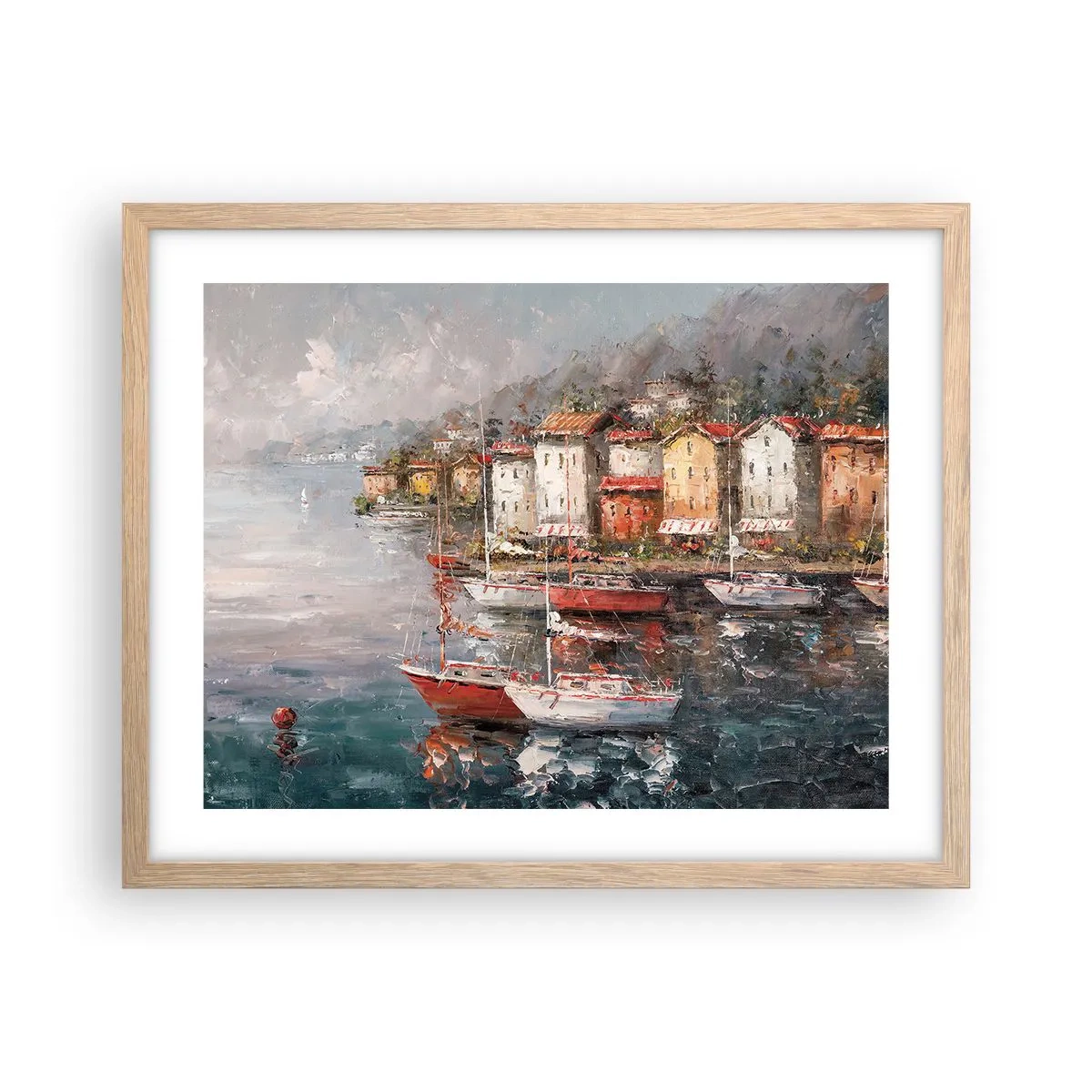 Pôster com moldura de carvalho claro - Refúgio romântico - 50x40 cm