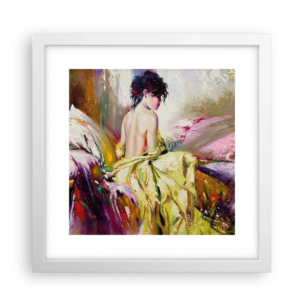 Pôster em moldura branca - Entre a boca e a borda do copo - 30x30 cm