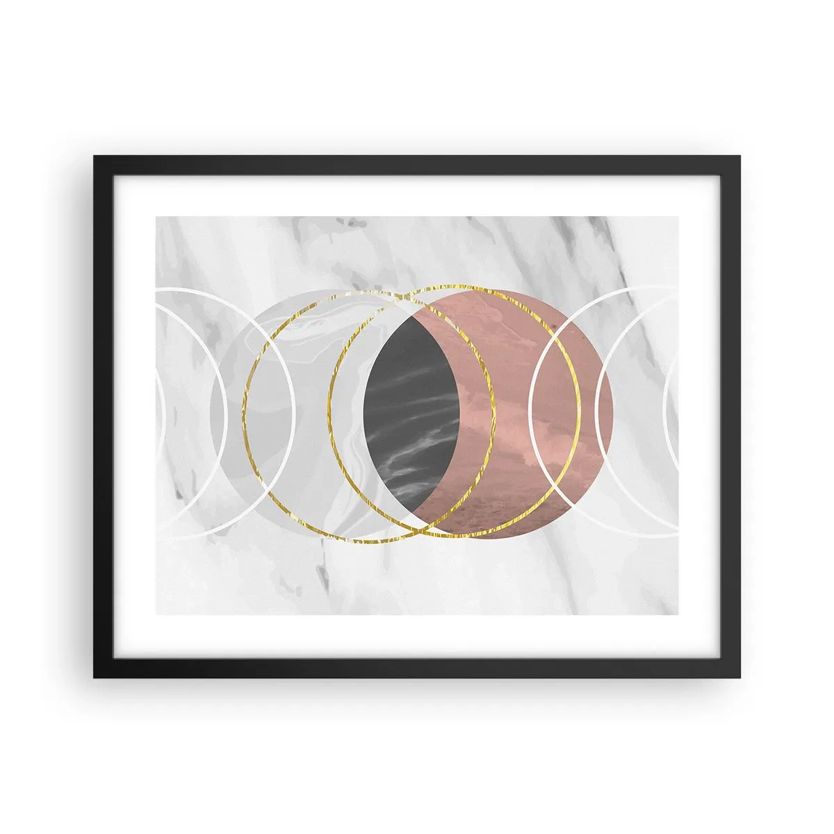 Pôster com moldura preta - Música das esferas - 50x40 cm