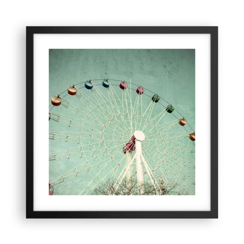Pôster com moldura preta - Diverte-te - 40x40 cm