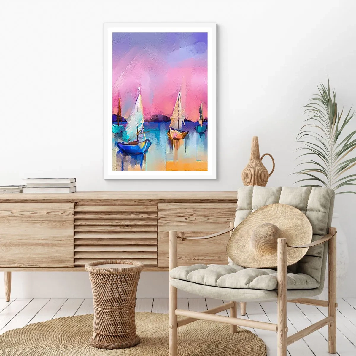 Pôster em moldura branca - Direção: águas largas - 61x91 cm