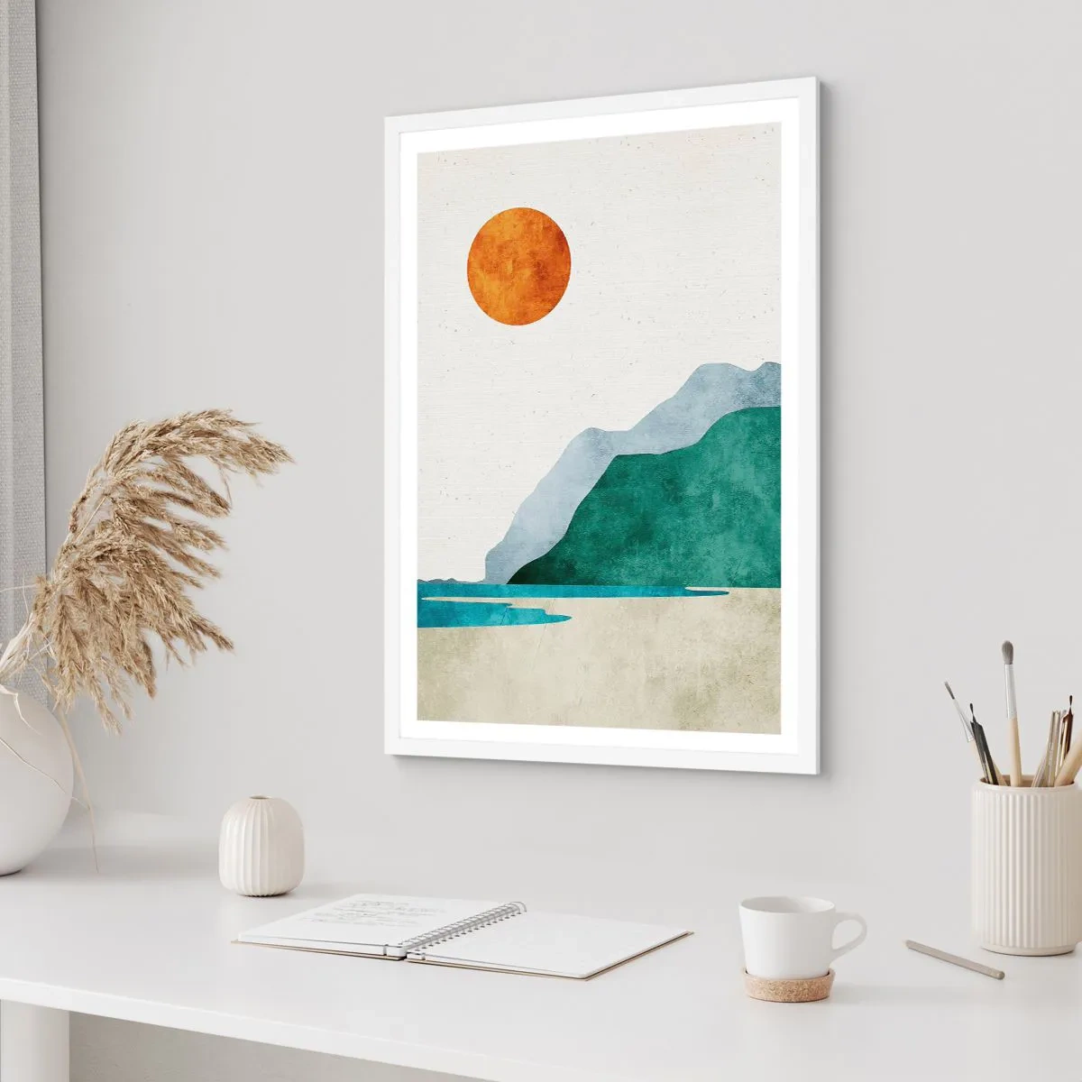 Pôster em moldura branca - Paisagem como deveria ser - 61x91 cm