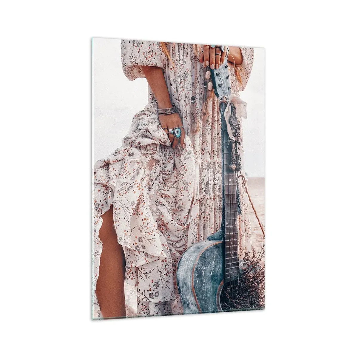 Quadro em vidro - Flores a caminho - 80x120 cm