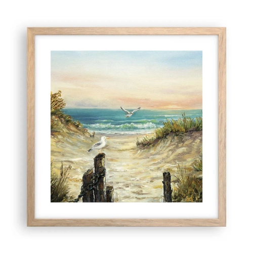 Pôster com moldura de carvalho claro - Refúgio sem vento - 40x40 cm