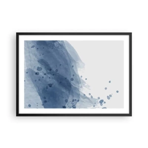 Pôster com moldura preta - Tule azul - 70x50 cm