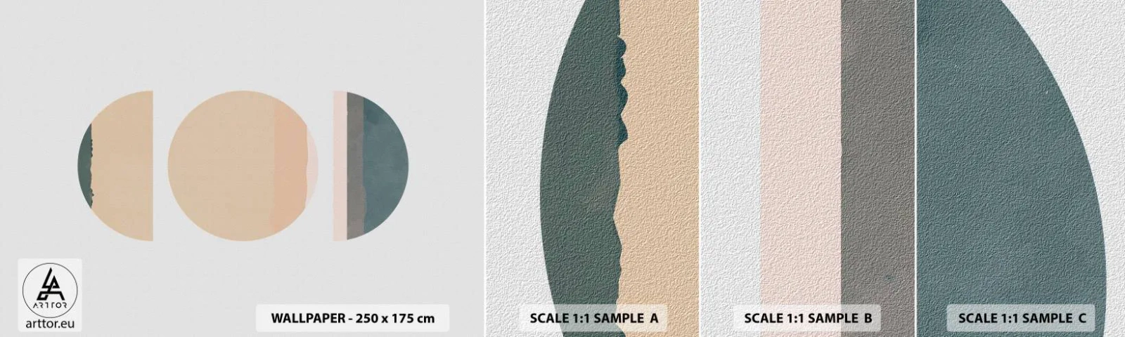 Amostra de Papel de Parede Standard Eco - Círculo entre círculos - Abstração, Pedaço, Arte Moderna - 100x30 cm