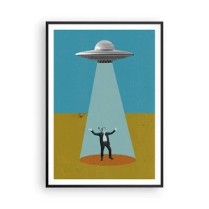 Pôster com moldura preta - Encontro próximo - 70x100 cm