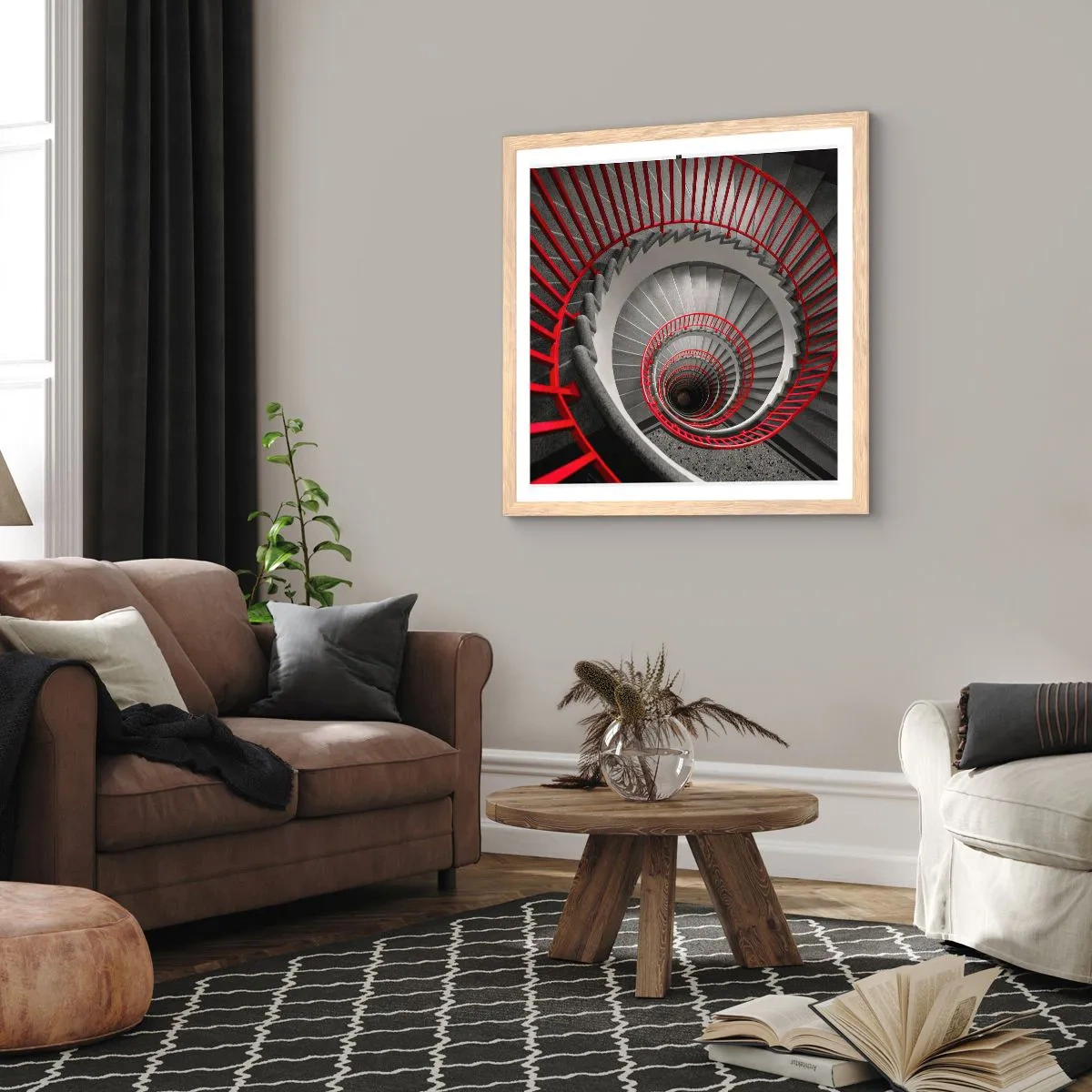 Pôster com moldura de carvalho claro - Diversão de arquitetura - 40x40 cm