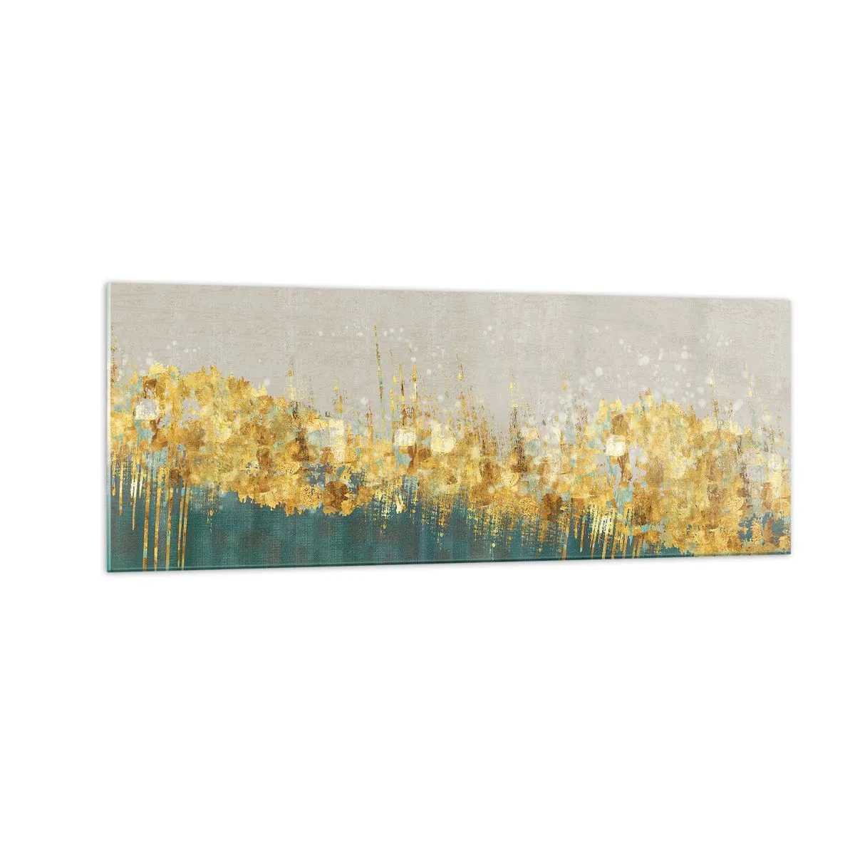 Quadro em vidro - A fronteira dourada - 140x50 cm