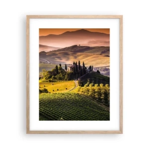 Pôster com moldura de carvalho claro - Arcádia - Paisagem toscana - 40x50 cm