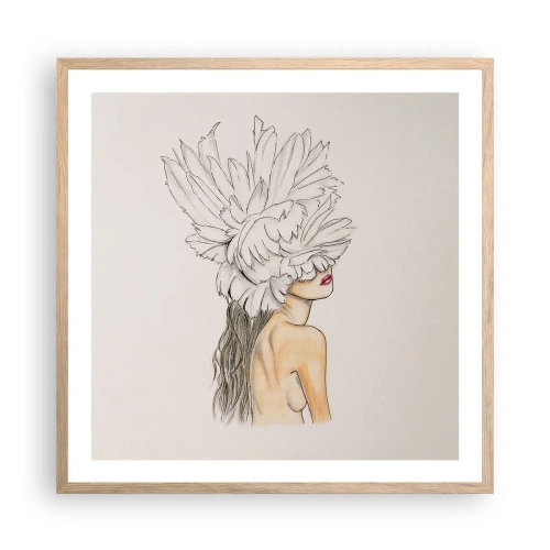 Pôster com moldura de carvalho claro - Beleza coroada - 60x60 cm