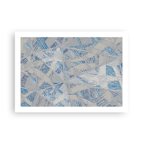 Pôster - Em um labirinto azul e cinza - 70x50 cm