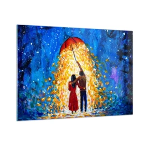 Quadro em vidro - A magia de uma noite chuvosa? - 100x70 cm