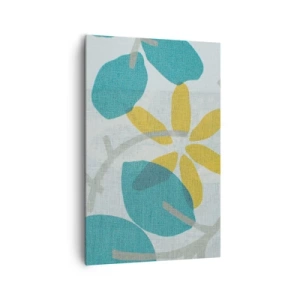 Quadro em tela - Entre as folhas azuis - 80x120 cm