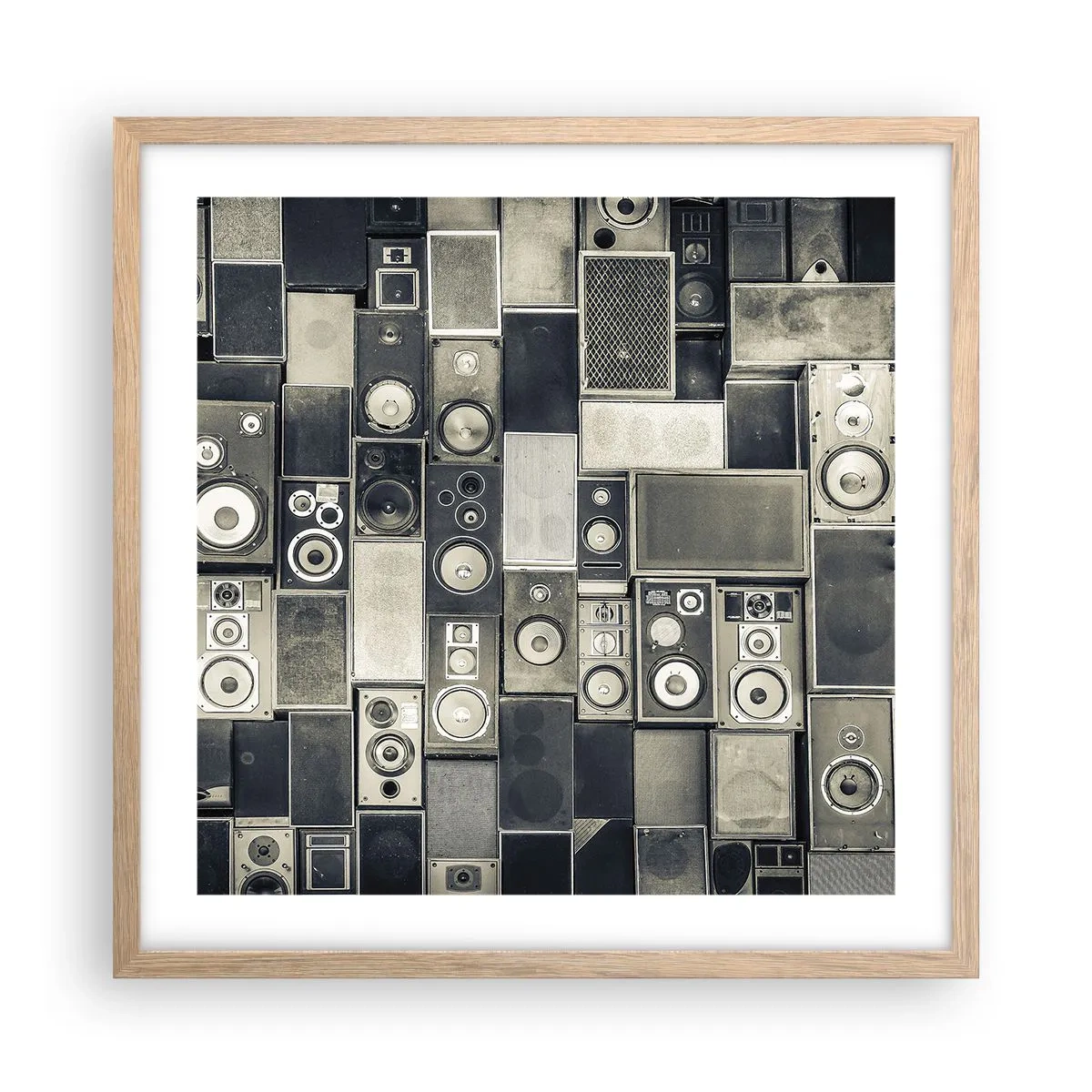 Pôster com moldura de carvalho claro - Está tudo bem - 50x50 cm