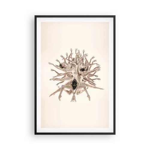 Pôster com moldura preta - Florescendo na dança - 61x91 cm