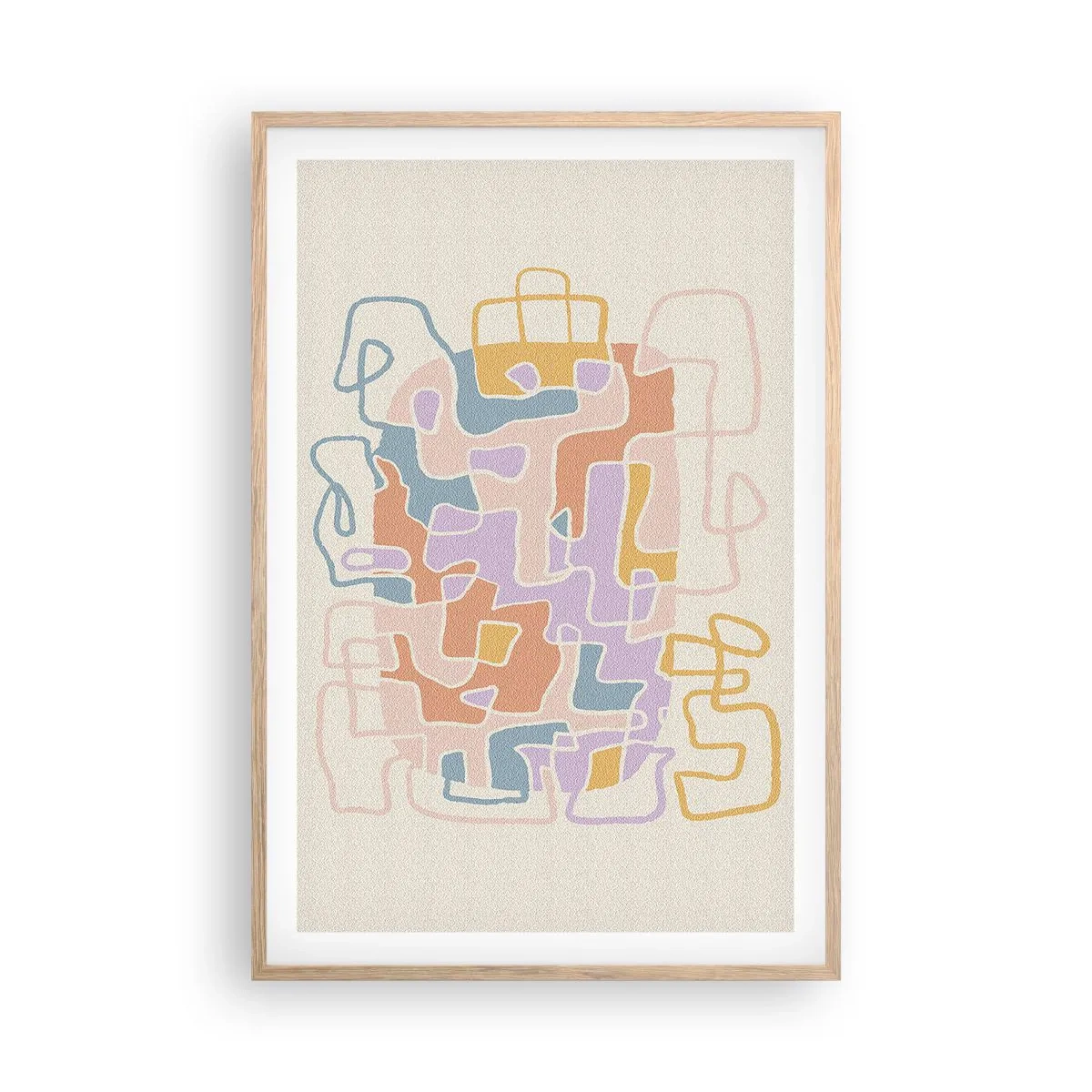 Pôster com moldura de carvalho claro - Labirinto – uma aventura alegre - 61x91 cm