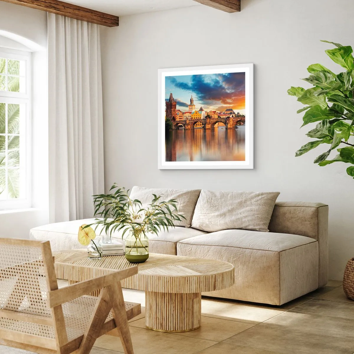 Pôster em moldura branca - Linda há séculos - 50x50 cm