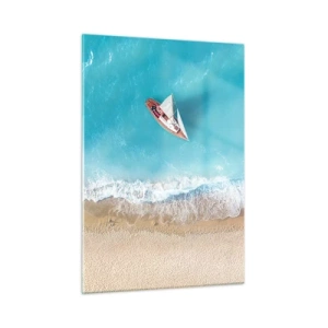 Quadro em vidro - No limite do azul e do ouro - 50x70 cm