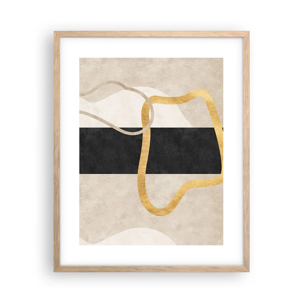 Pôster com moldura de carvalho claro - Formas em loop - 40x50 cm