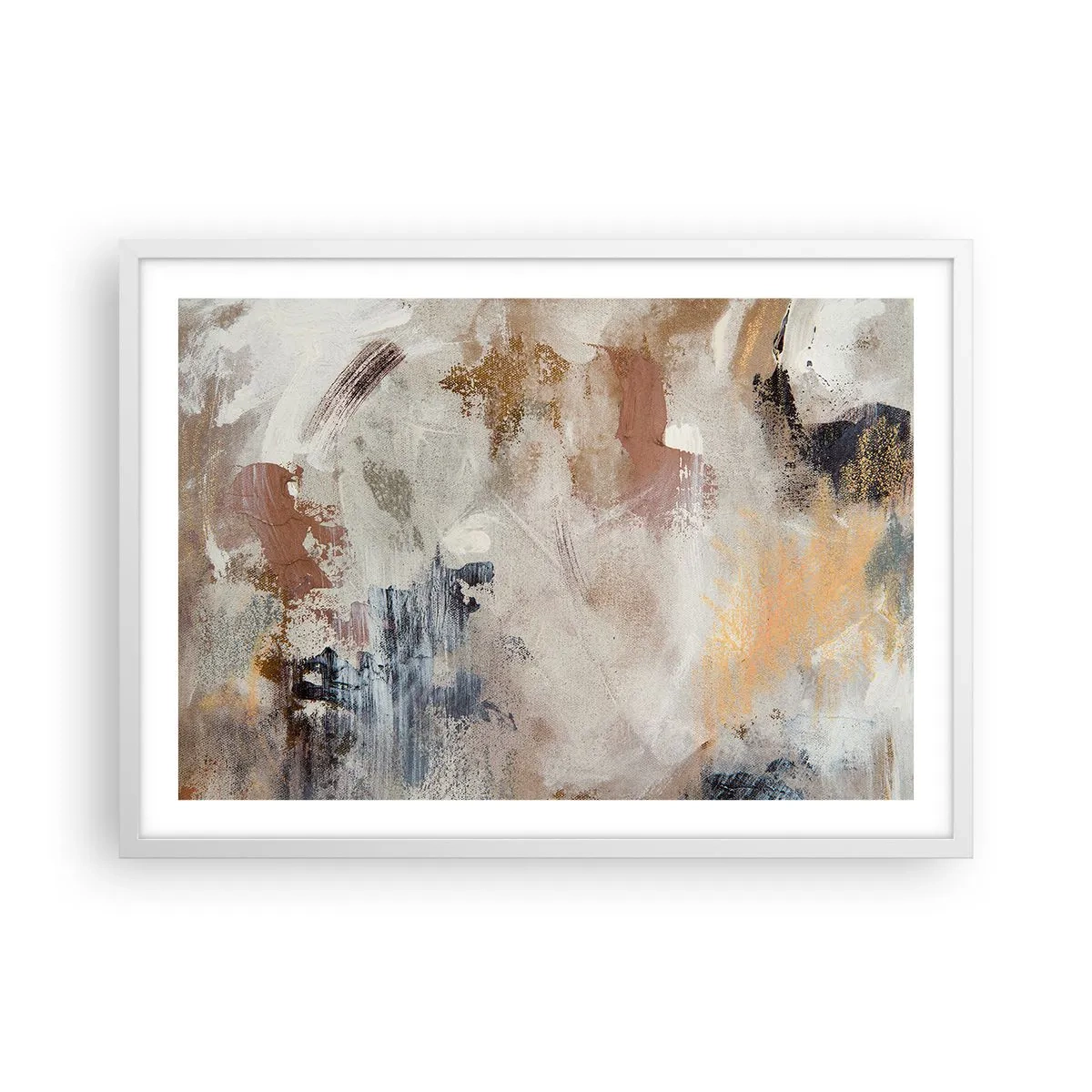 Pôster em moldura branca - Abstração enevoada - 70x50 cm