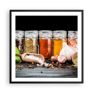 Pôster com moldura preta - Para que a vida tenha um sabor - 60x60 cm